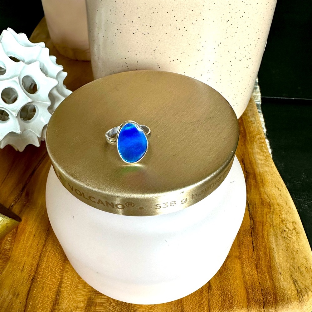 Rare Galaxy Opal ring set in 925 Silver size 8